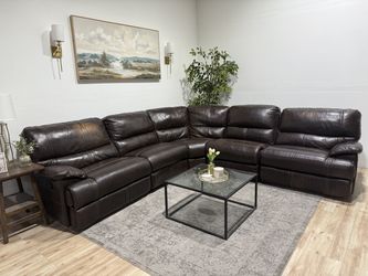 Leather Recliner Sectional Couch