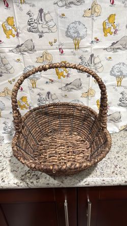 Woven wooden Basket with Handle