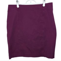 Ann Taylor Petite 12P Purple Fitted Pencil Skirt Women