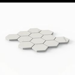 Leona 3×3 Matte Porcelain Hexagon Mosaic Tile – Calacatta