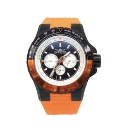 Invicta Aviator Skyshock Men's Watch 50mm Orange Band Black Dial 37031