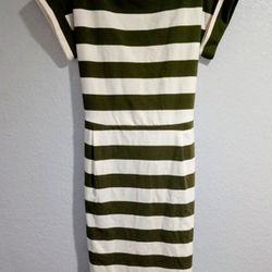 Striped Mid Length Dress Size S