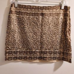 New Express Sequin Mini Skirt Size 10 Waist 15"X 14" Retail $60