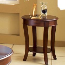 Wooden End Table in Cherry Brown Finish, New in the box