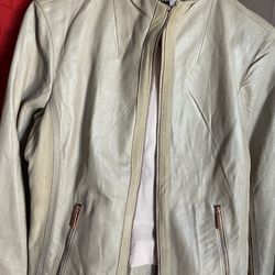 AX LEATHER AND SUEDE BEIGE JACKET 