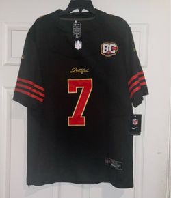 De'Zhaun Stribling #7  San Francisco 49ers Black Rivalry Jersey Faithful to the Bay 80 Seasons Patch Official NFL Jersey Adult Men’s size Medium New w
