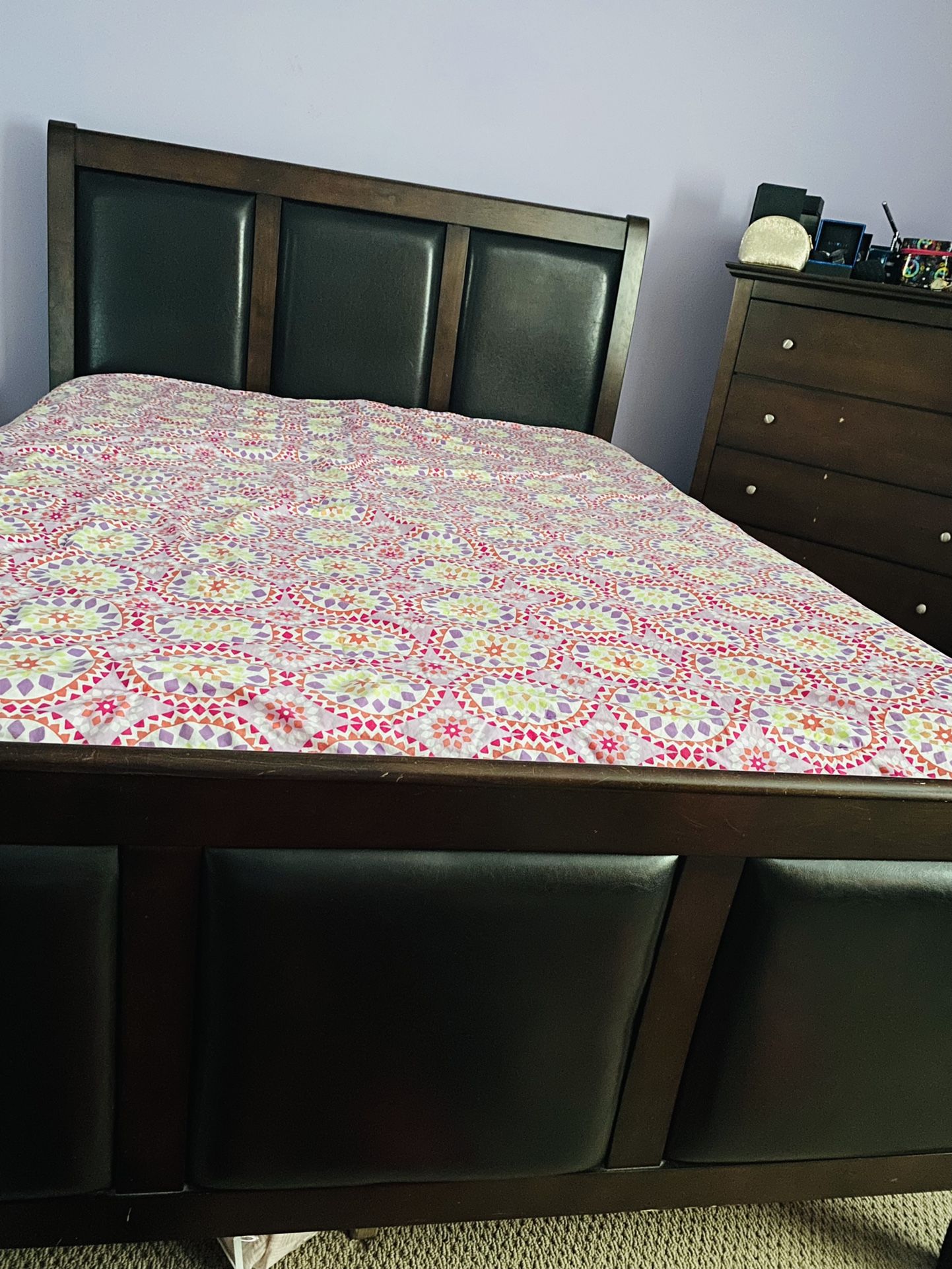 Queen Size bed Frame And Headboard (espresso Color)