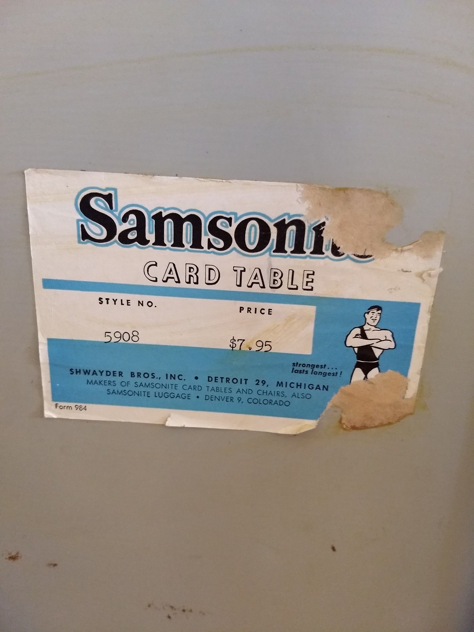 Vintage Samsonite card table style 5908