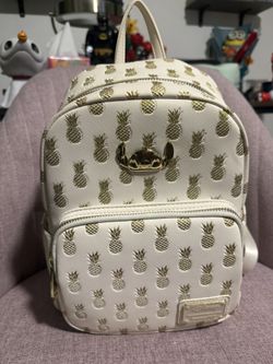 Box Lunch Exclusive Loungefly Disney Lilo & Stitch Metallic Pineapple Mini Backpack
