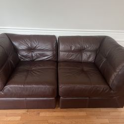 4 Piece Modular Leather Sofa Set 