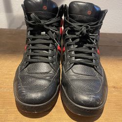 Men’s Gucci Leather High Top Sneakers Size 9.5