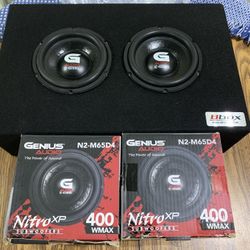 New Dual 6.5” Genius Audio Slim compact  Ported Subwoofer Box  