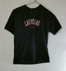 Boy's kids Las Vegas black short sleeve t-shirt size 8/10 100% cotton