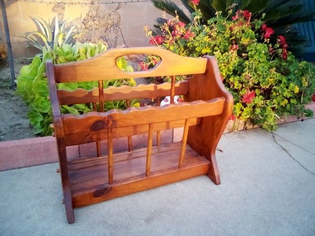 Wooden Magazine Rack