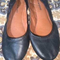 Black leather ballet flats by Lucky Brand 11M 