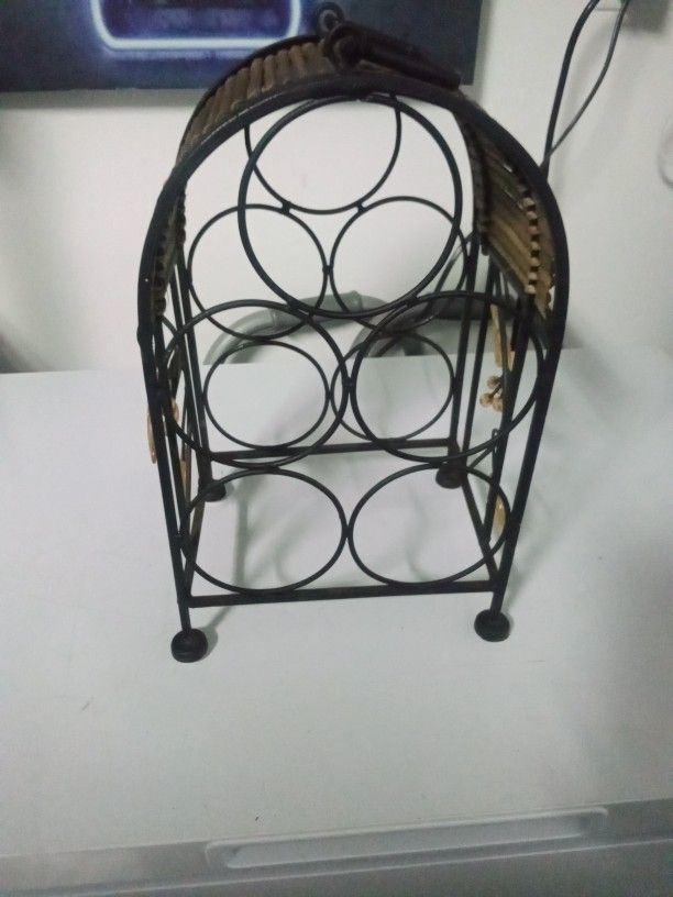 Rattan Bamboo Table Top Wine Rack