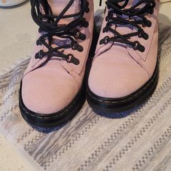 Pink Suede Doc Martin Boots