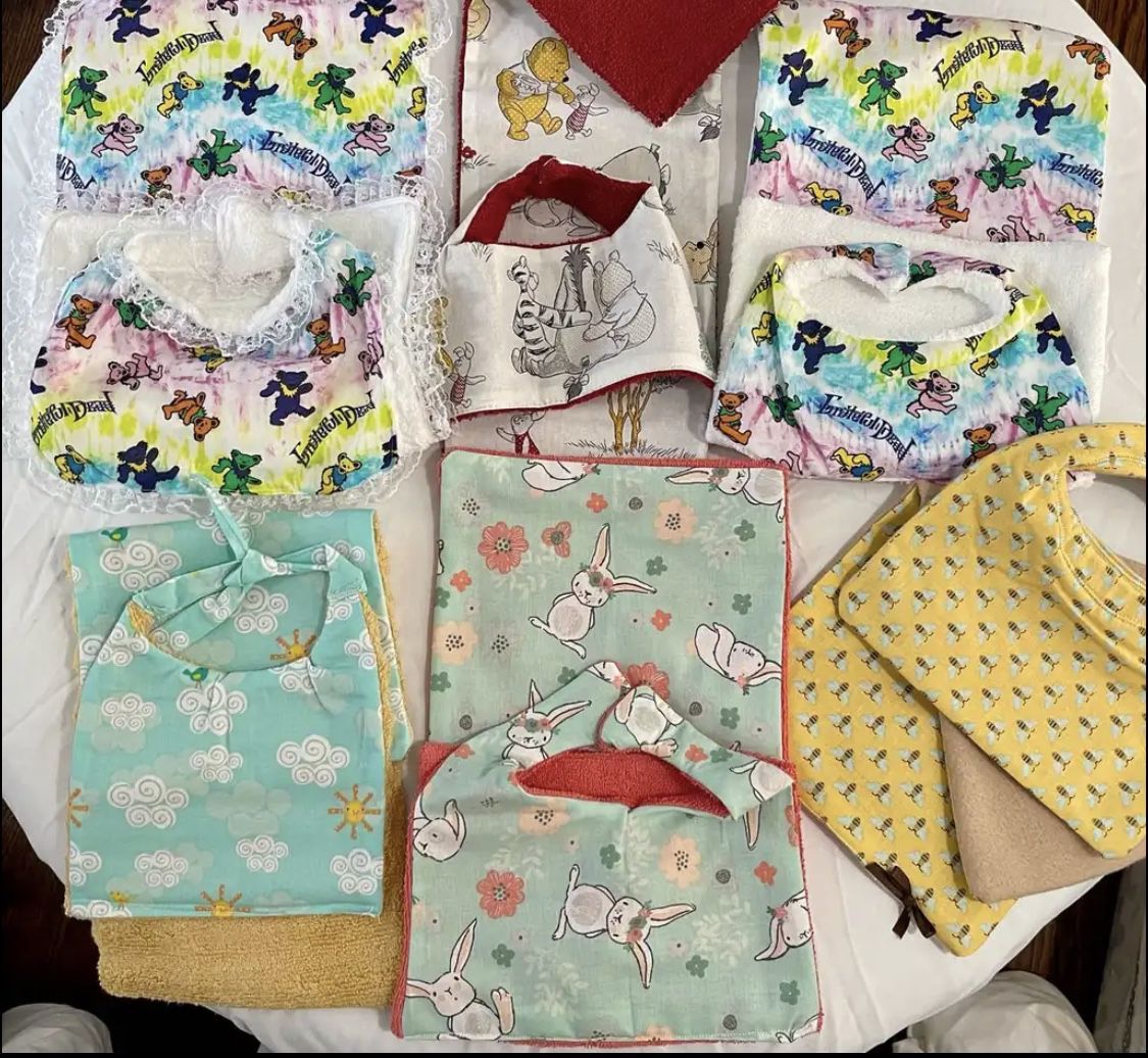 Handmade Bibs And Burp Cloths