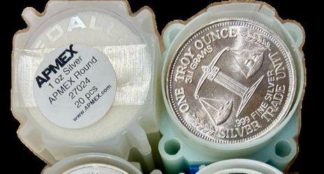 Apmex 1 oz silver rounds bullion roll of 20