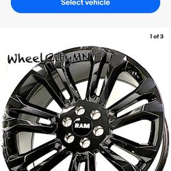 2022 - 24 Dodge Ram Gloss Black 24 X 10 Rims And  Tire 