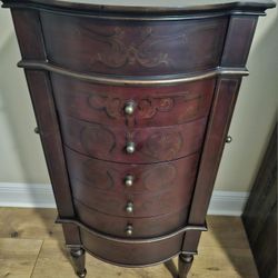 Jewelry Armoire with Mahogany finish