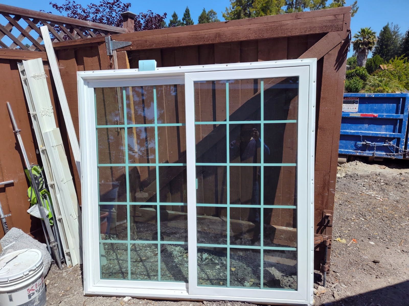 60 1/8 x 60 1/8 Rich Windows Sliding Glass Door with Grid New White