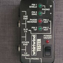 Whirlwind XLR Instrument Microphone Mic Line Tester Tool