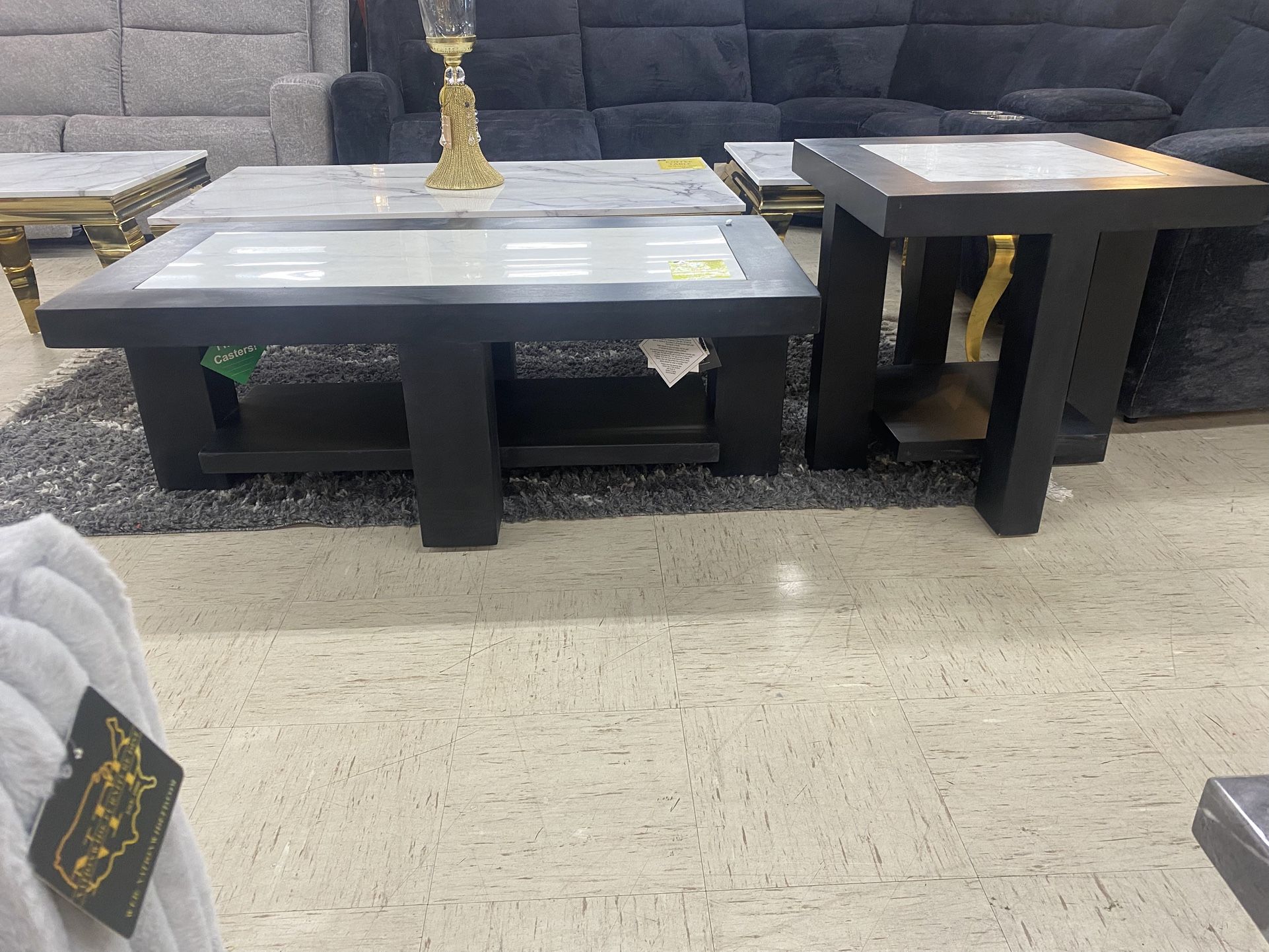 2 Pc Marble Coffee Table Set $399.99