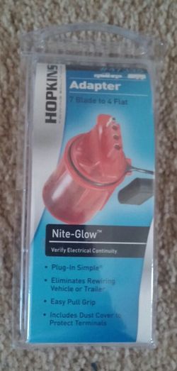 7-Way to 4-Way Flat Trailer Connector Adapter with LED Nite-Glow