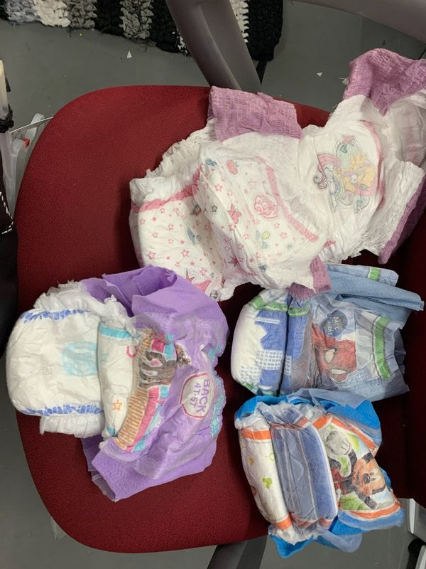 Upsized pull ups, goodnites, easy ups, and off brand training pants one