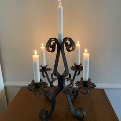 Wrought Iron Votive / Candle Holder - Black