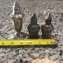 Rare Antique Sterling Salt and Pepper Shakers
