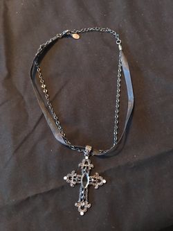 Cookie Lee Black Cross Necklace