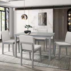 Brand New Grey 5pc Dining Table Set 