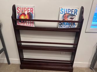 Dark Wood Children's Bookshelf Display Rack