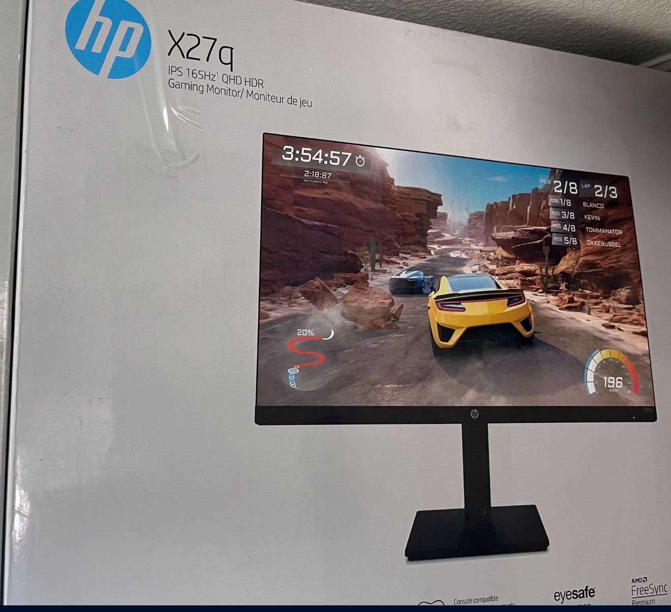 HP X27Q 27” 165hz QHD 2K IPS gaming monitor