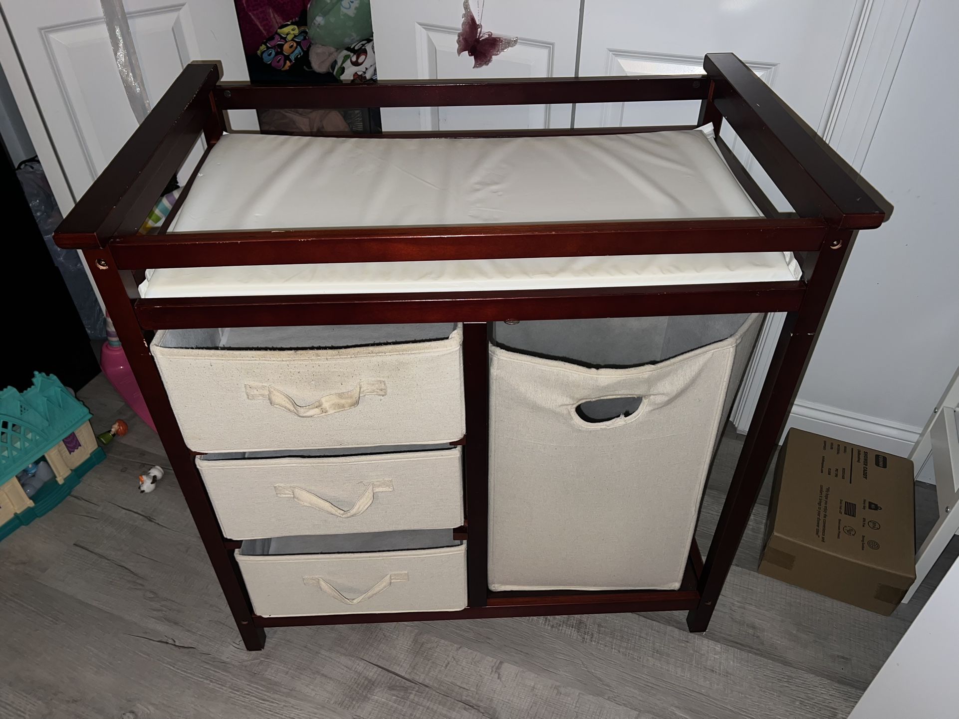 Changing Table With Hampers And Drawers