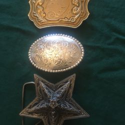 Lot Of 3 Women’s Western Belt Buckles $10 each