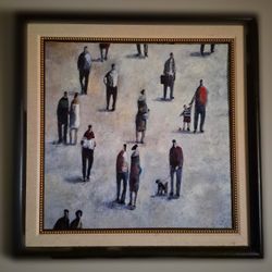 Paseo by Didier Lourenco Framed Wall Art 43x43 – Modern Stroll Figurative Print
