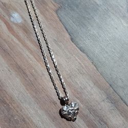 10k Gold Rope Chain And Heart 