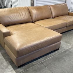 Pottery Barn Leather Turner Sectional Sofa -Delivery Available