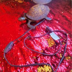 Gorgeous Metal Turtle Table Lamp Night 8.5"
