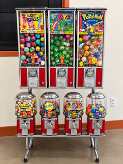Vintage 7-Head Commercial Bulk Vending Machine & Stand Combo