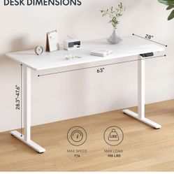 FLEXISPOT Standing Desk with Dual Motor 63 x 28 Inch, Computer Desk with Memory Controller, $100