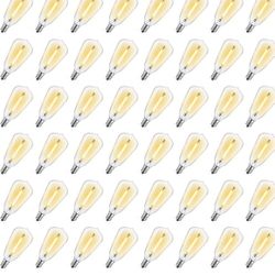 48 Pack ST38 LED Replacement String Light Bulbs, 1Watt Equvanlent to 7Watt Incandescant Bulb, Shatterproof E12 LED Bulb for Outdoor Patio Garden Vinta