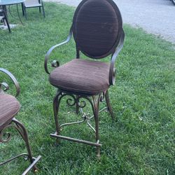 Set Of 3 Metal Bar Chairs