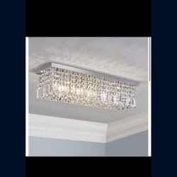 Saint Mossi 5 Lights Modern K9 Krystal Chandelier Clear Crystal And Pearl Black Flush Mount 