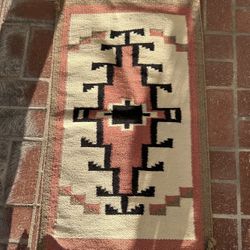 Vintage Southwestern Geometric Rug – Tribal Style Mid Century Era Antique Handmade 
