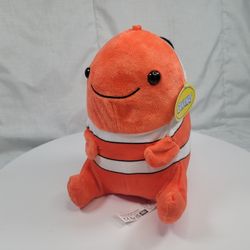 7” Sitting Clown Fish Bananas Plush Orange with White Stripes NWT