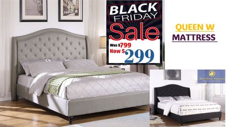Queen Bed Frame W Mattress 
